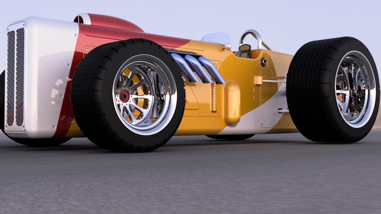 car racing retro vintage vehicles 3D model_4