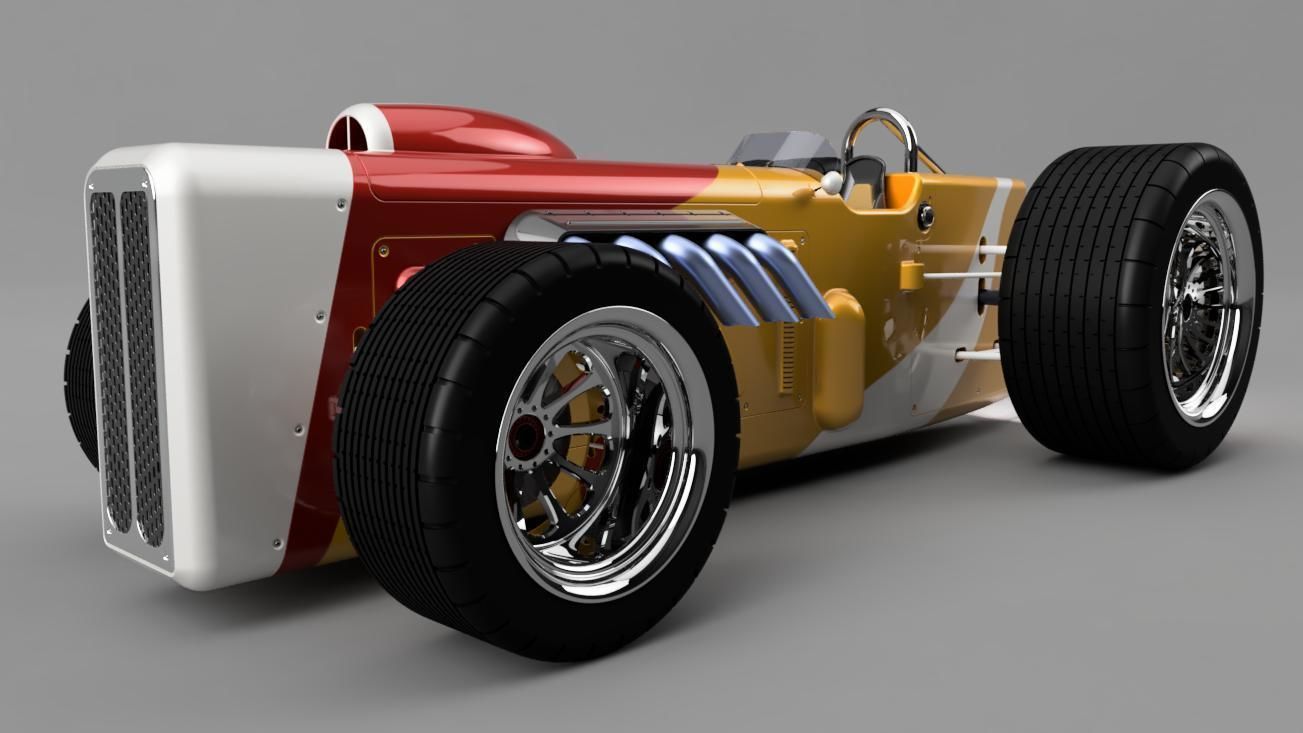 car racing retro vintage vehicles 3D model_6