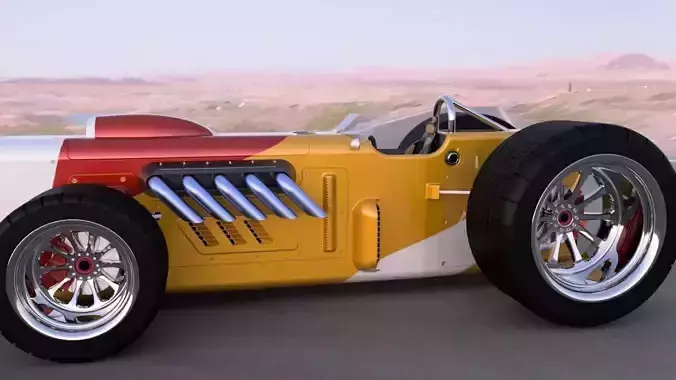 car racing retro vintage vehicles 3D model