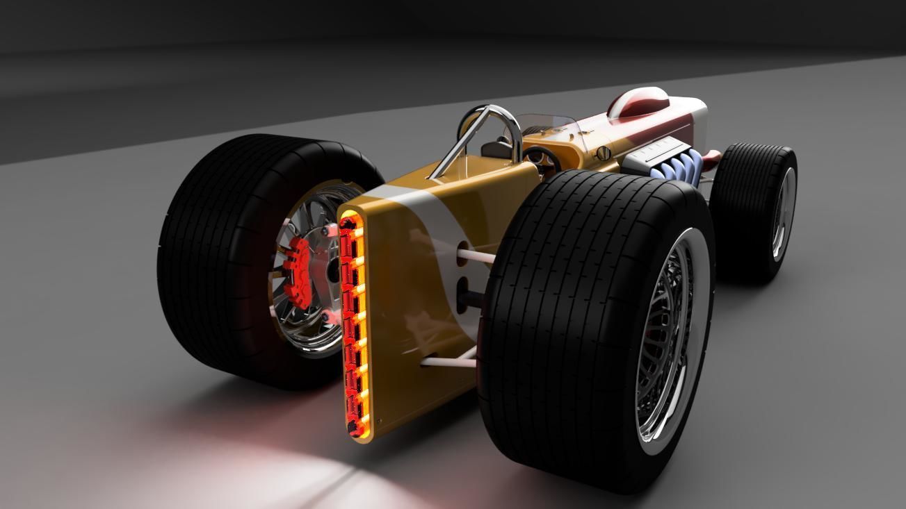 car racing retro vintage vehicles 3D model_7