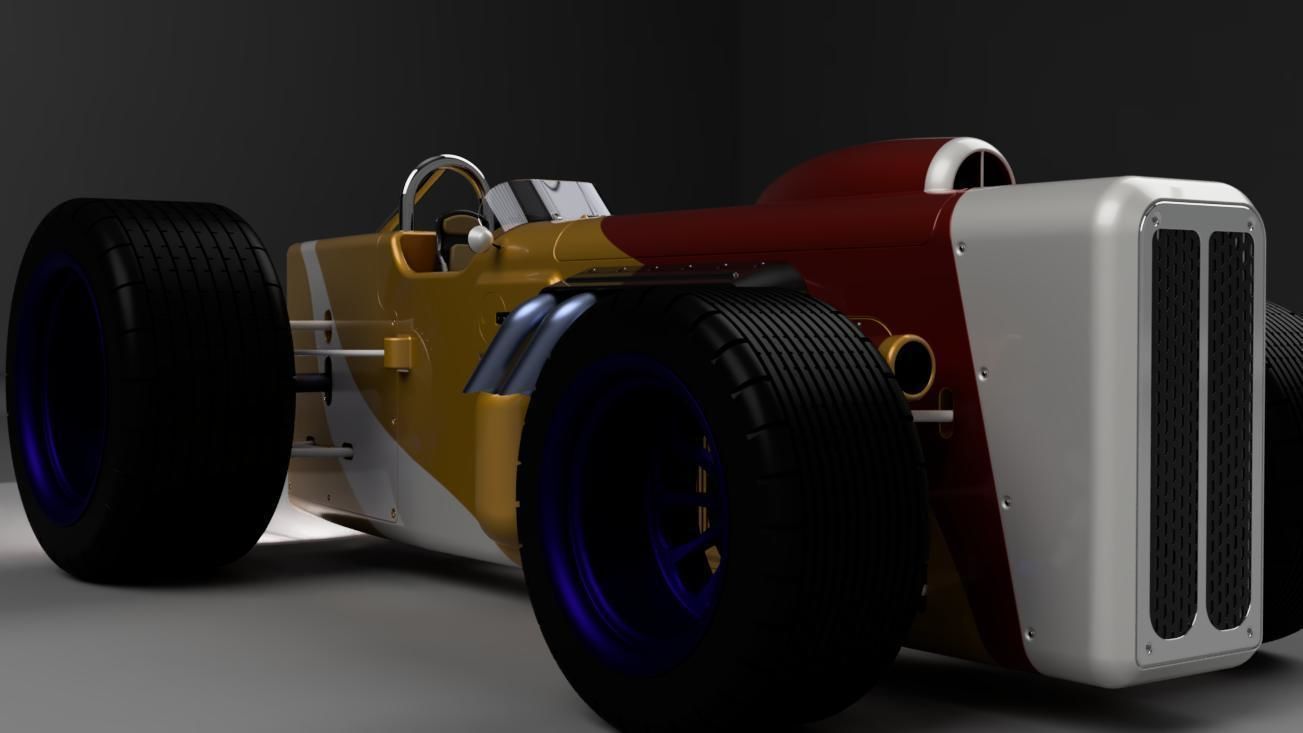 car racing retro vintage vehicles 3D model_3
