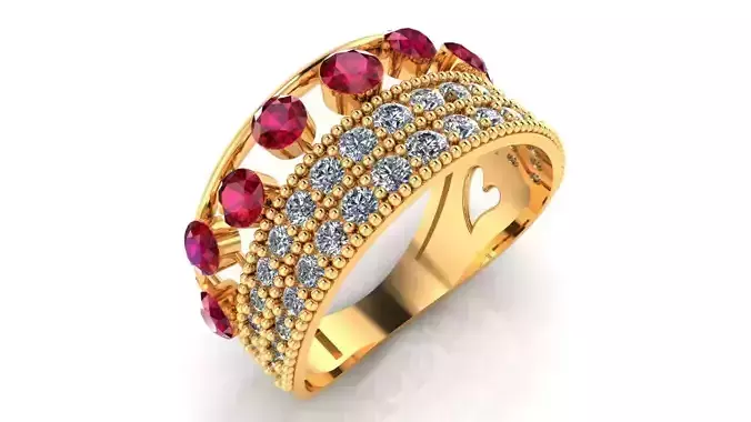 Women Ring 15 stylish heart cutting women diamond ring band