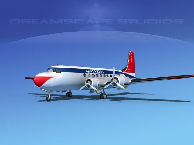 Douglas DC-4 Northwest Airlines 3D model