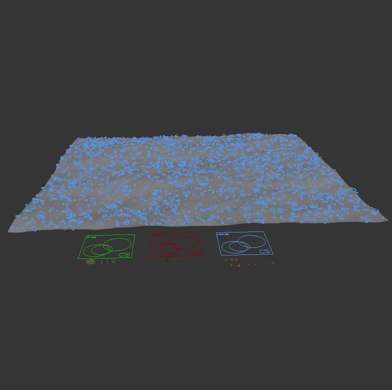 Lawn with autumn leaves 3D model_2