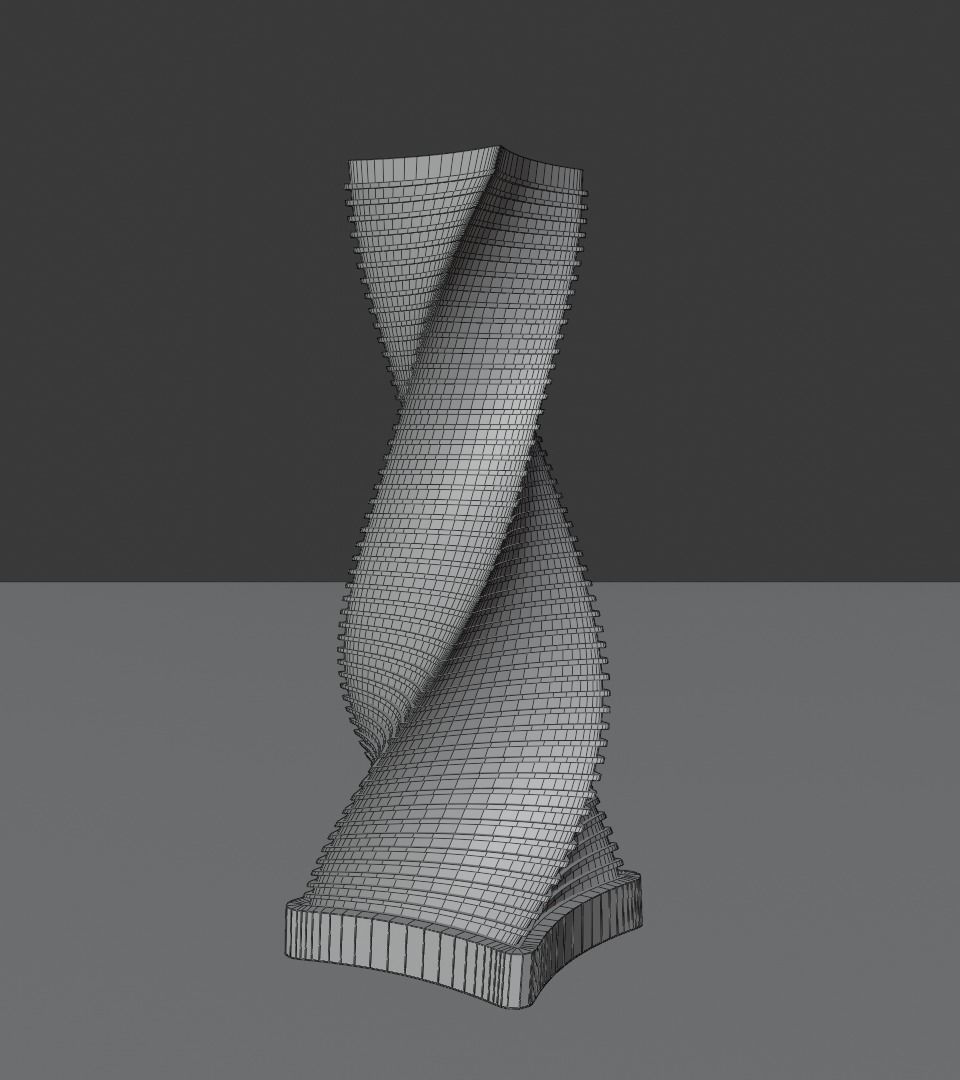 Skyscraper twisted 3D model_4