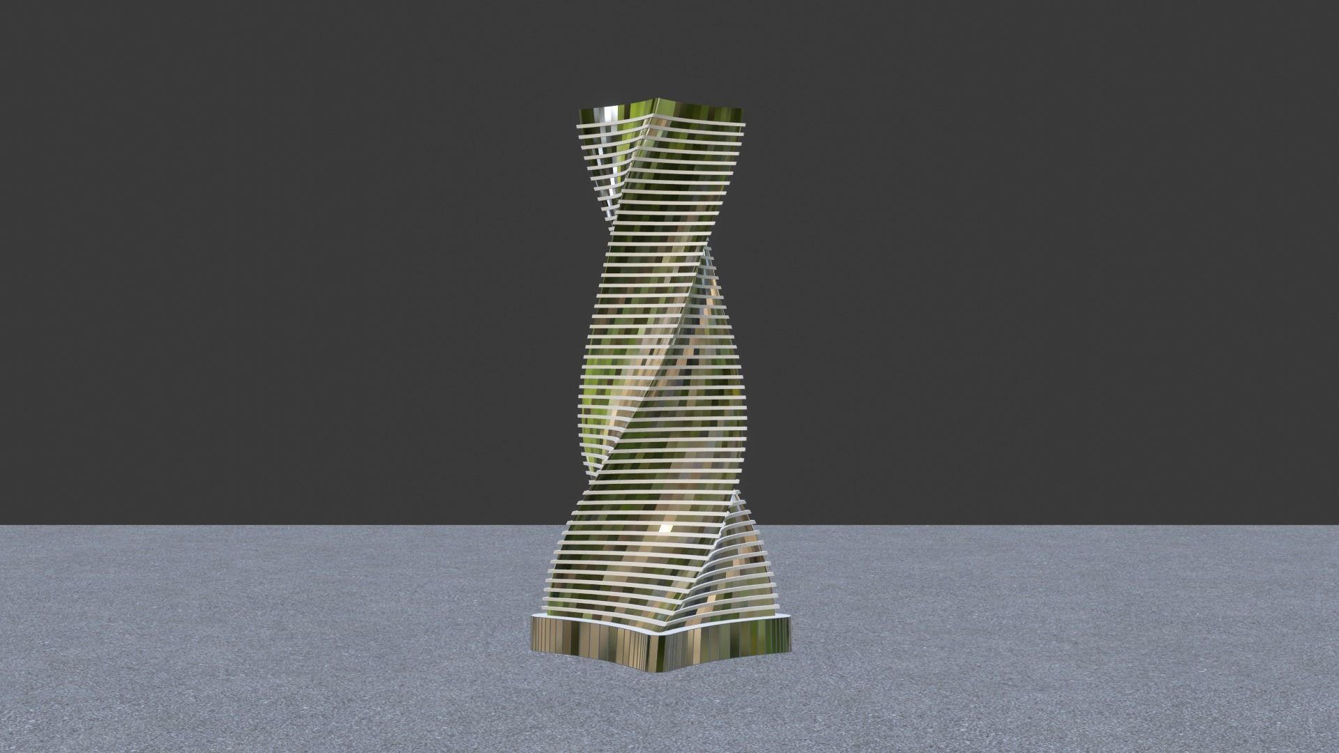 Skyscraper twisted 3D model_14