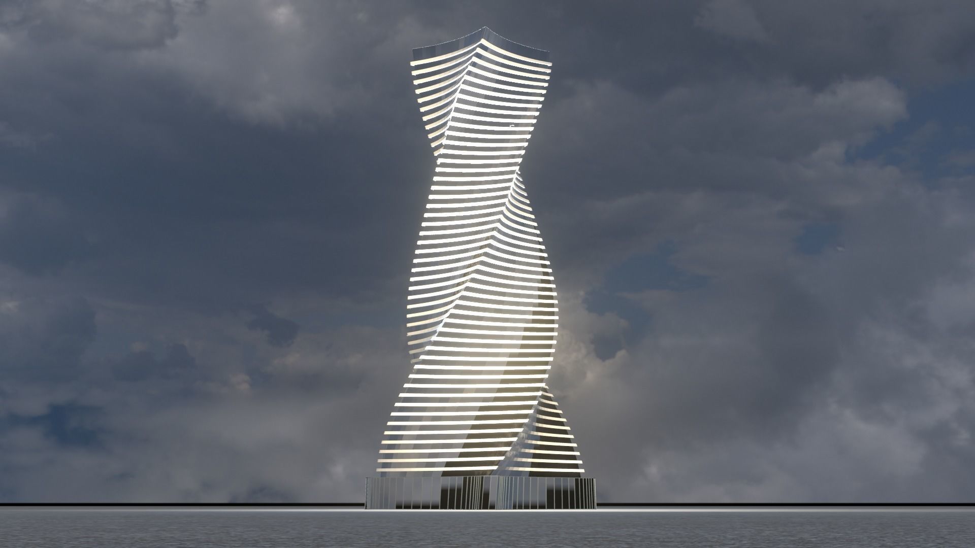 Skyscraper twisted 3D model_15