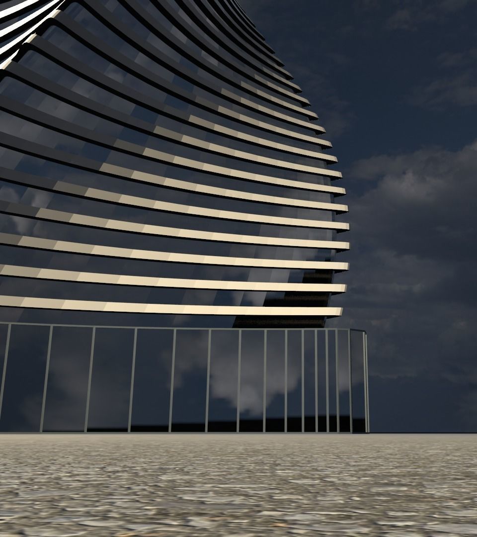 Skyscraper twisted 3D model_9