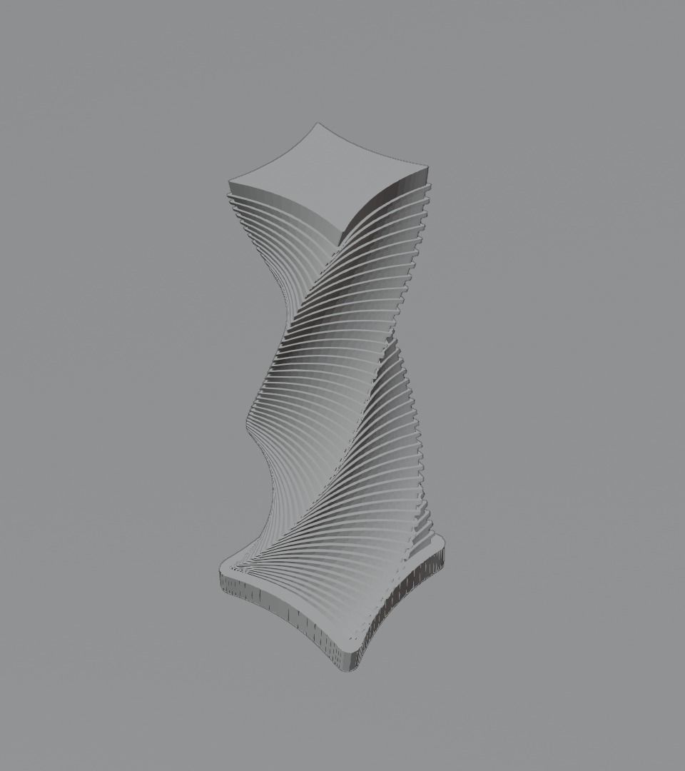 Skyscraper twisted 3D model_3