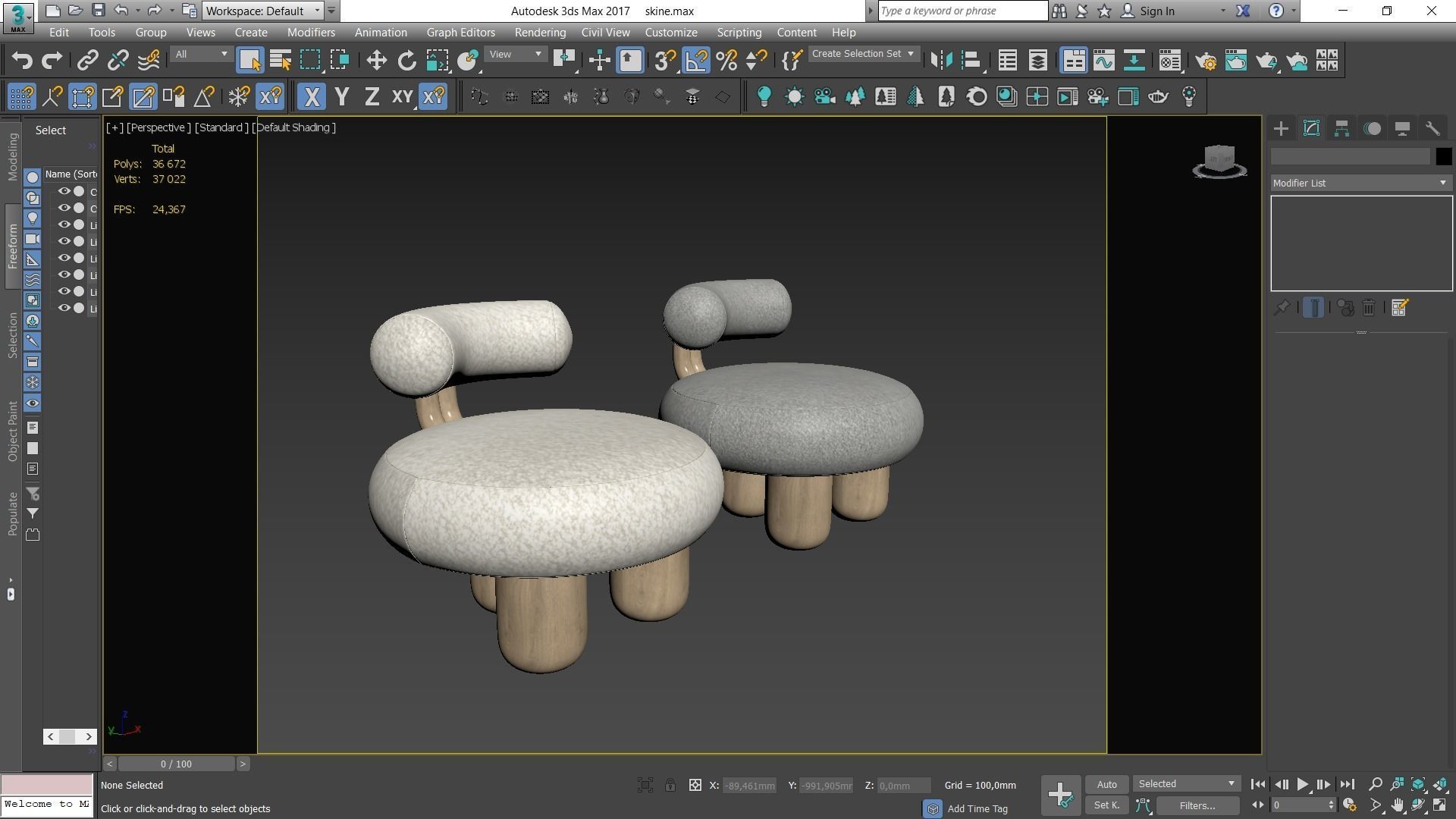 Bling Bling Chair Low-poly 3D model_4