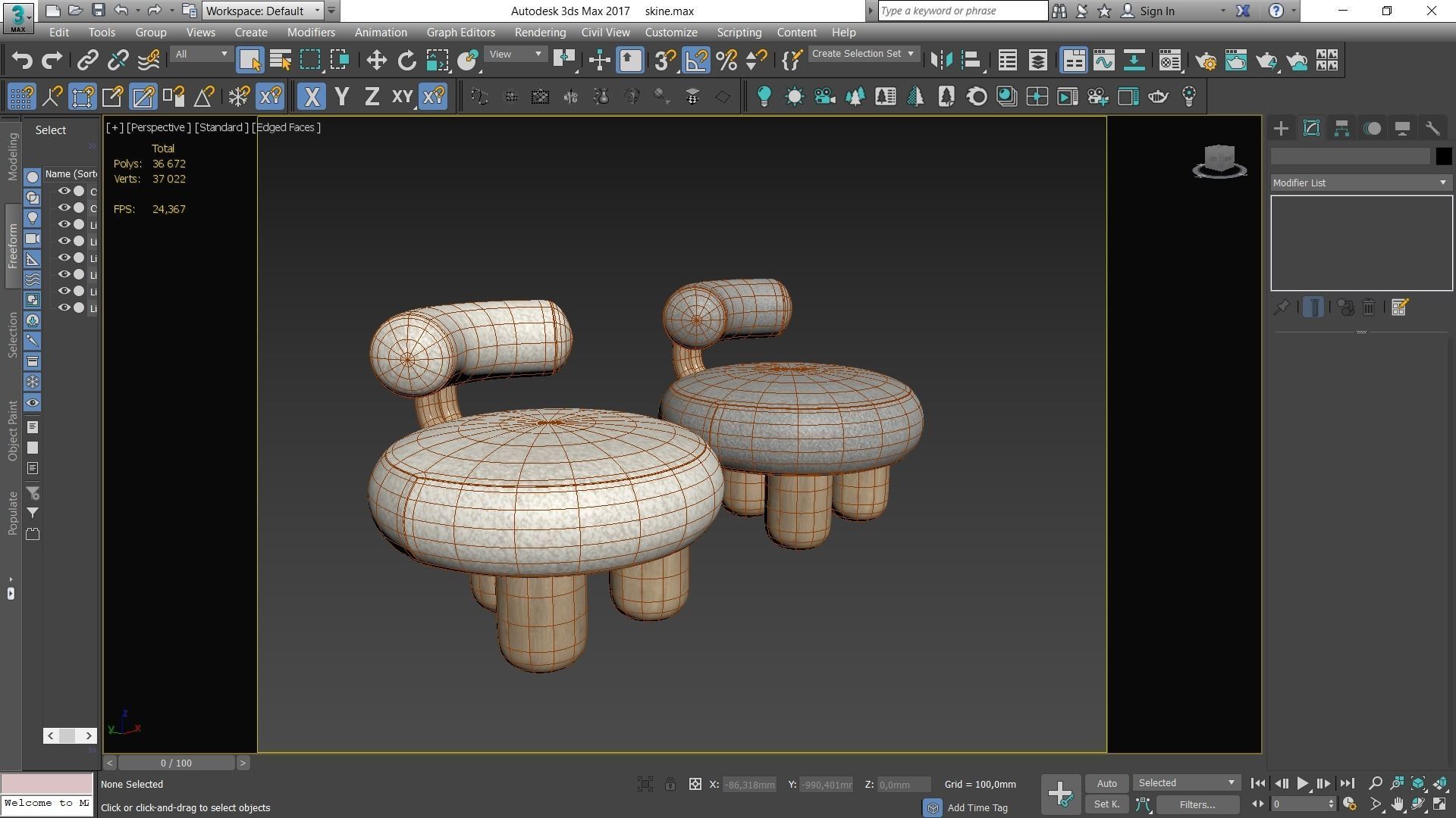 Bling Bling Chair Low-poly 3D model_5