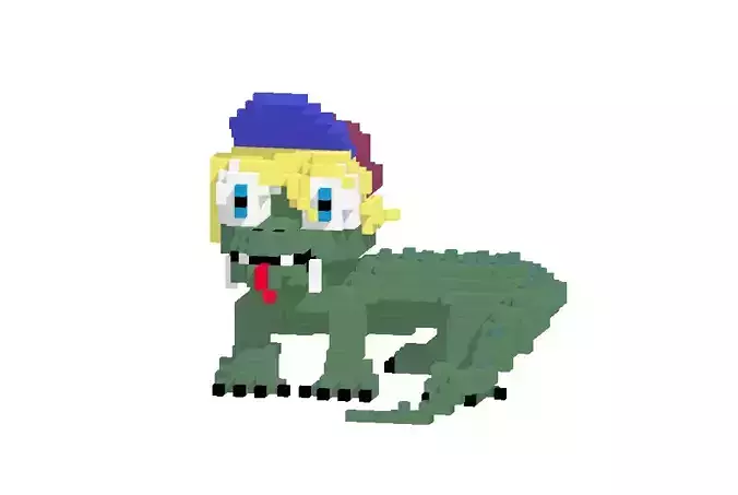 vibe alligator cartoon 3D model