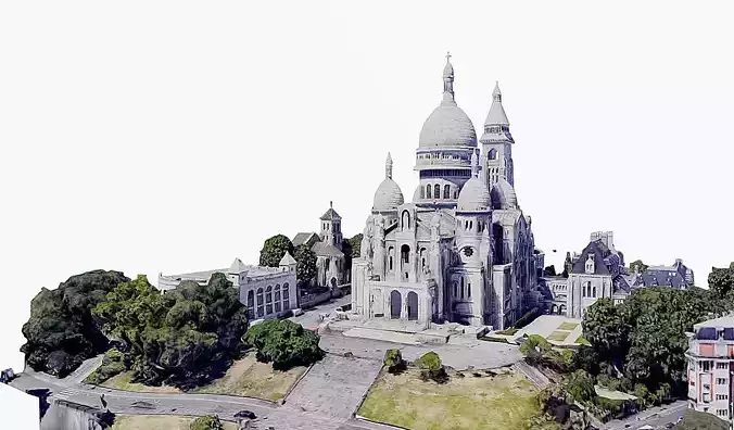 Sacred Heart - sacre coeur  Low-poly 3D model