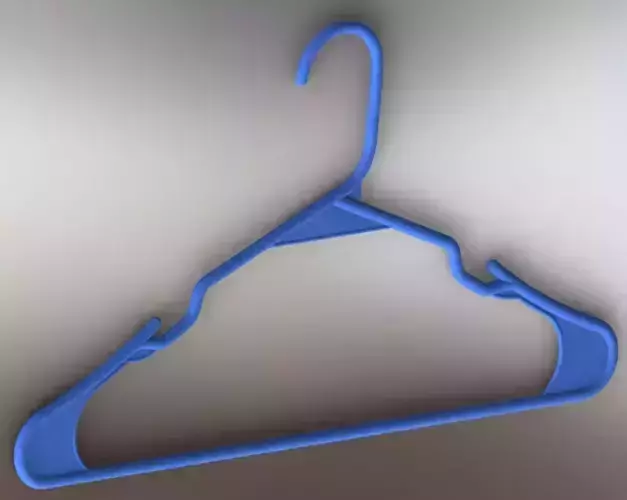 3D realistic thin plastic hanger for shops