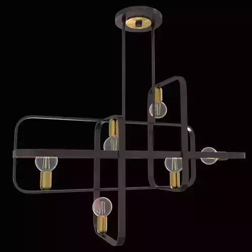Bronze with Antique Brass Accents Linear Chandelier 3D model