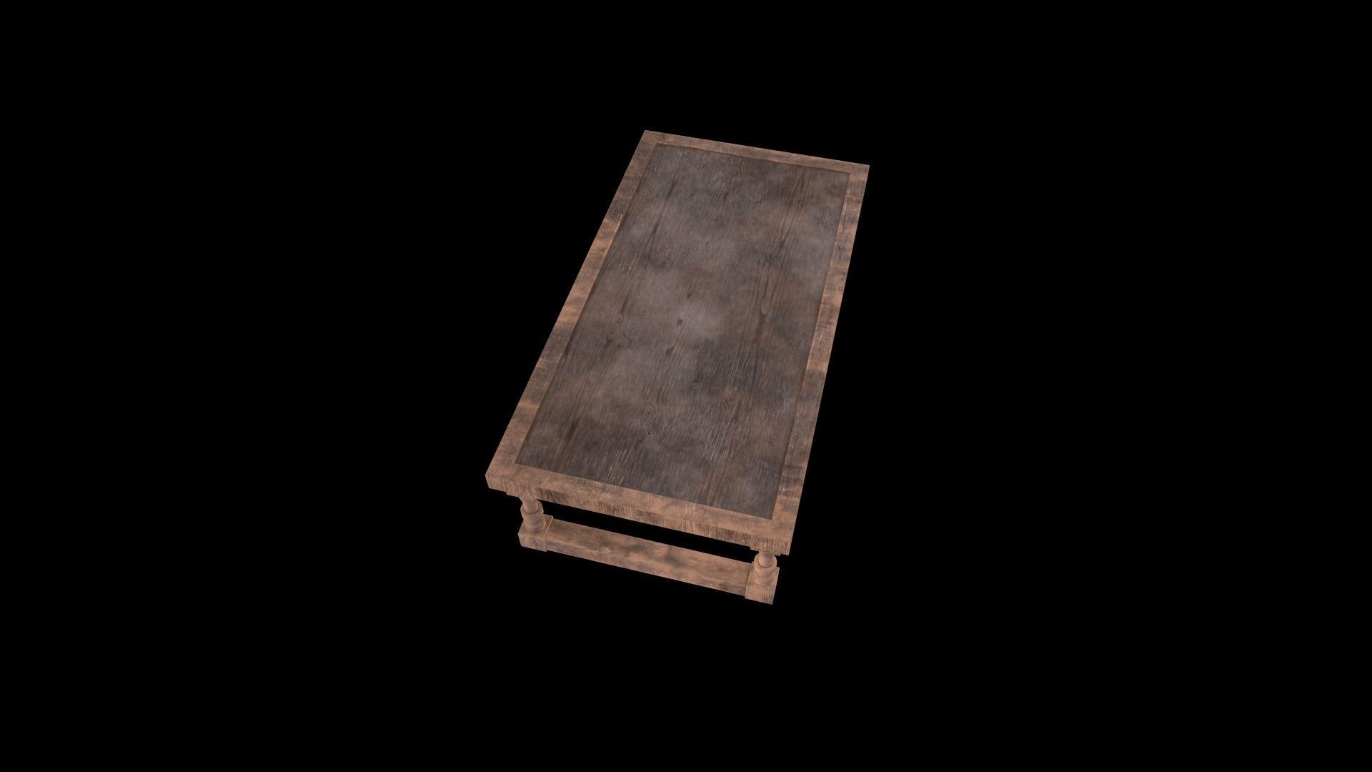Old Fast Table Low-poly 3D model_8