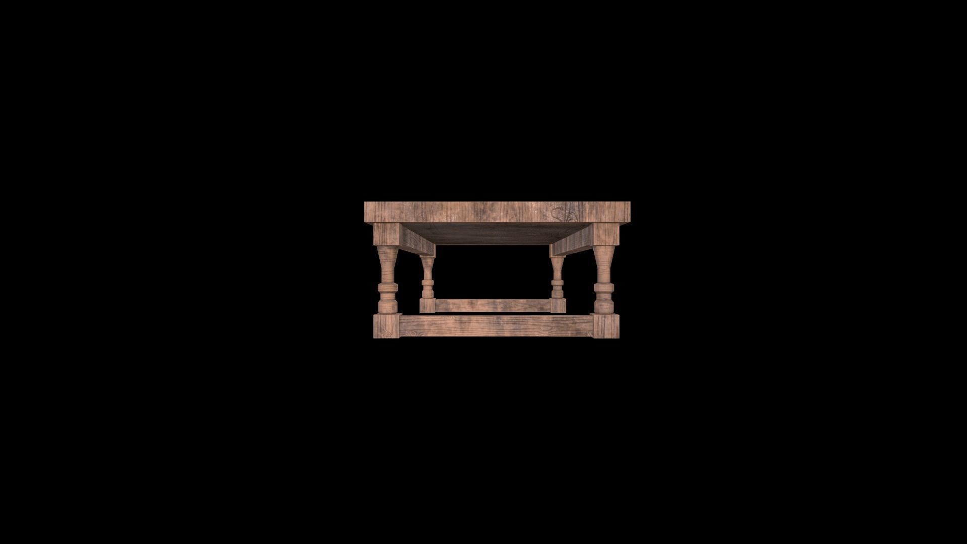 Old Fast Table Low-poly 3D model_5