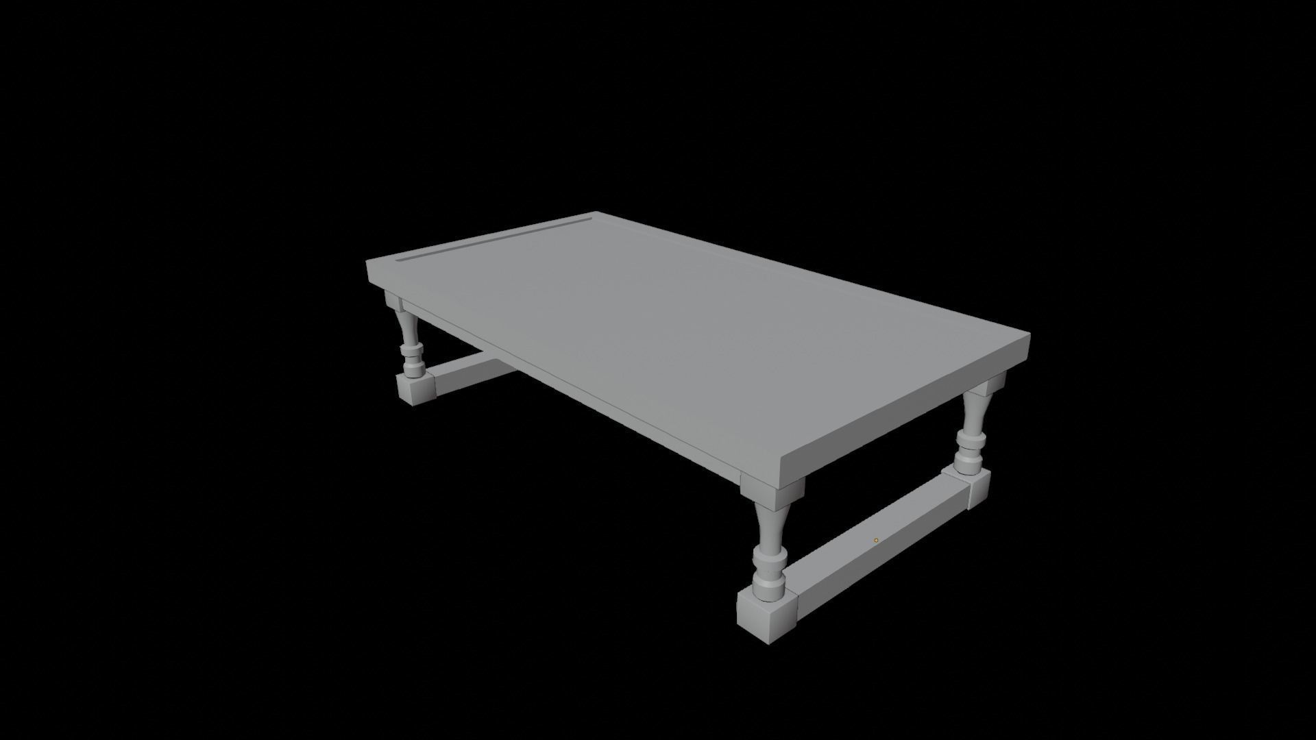 Old Fast Table Low-poly 3D model_12