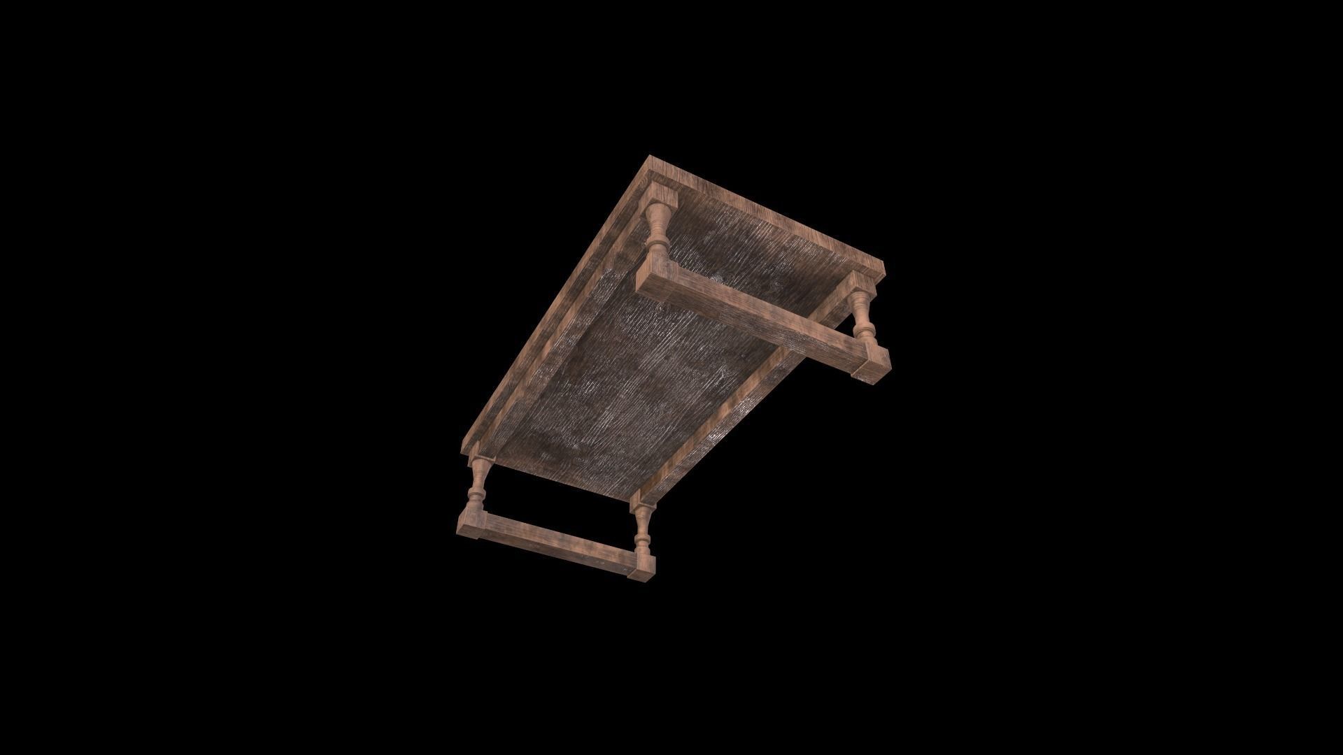 Old Fast Table Low-poly 3D model_10
