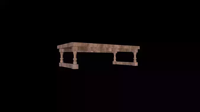 Old Fast Table Low-poly 3D model