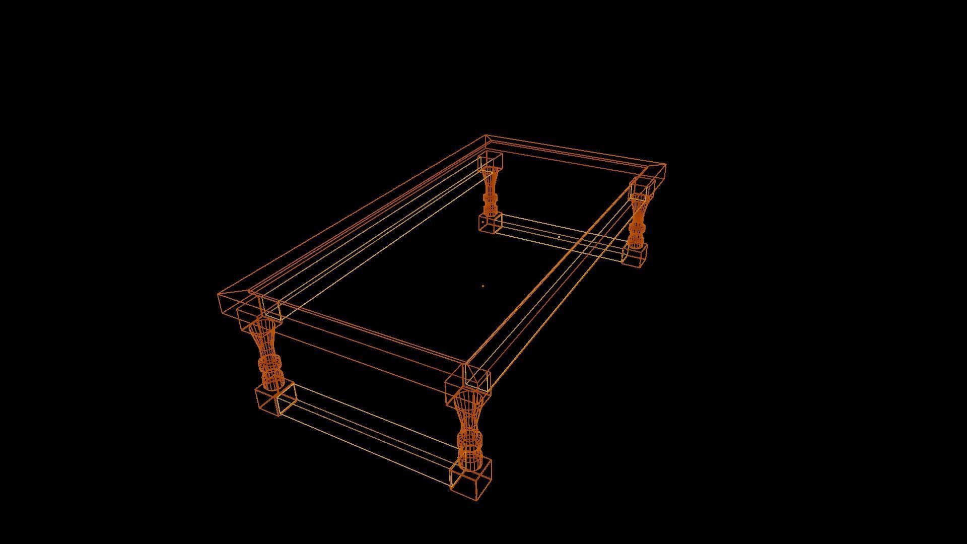 Old Fast Table Low-poly 3D model_13