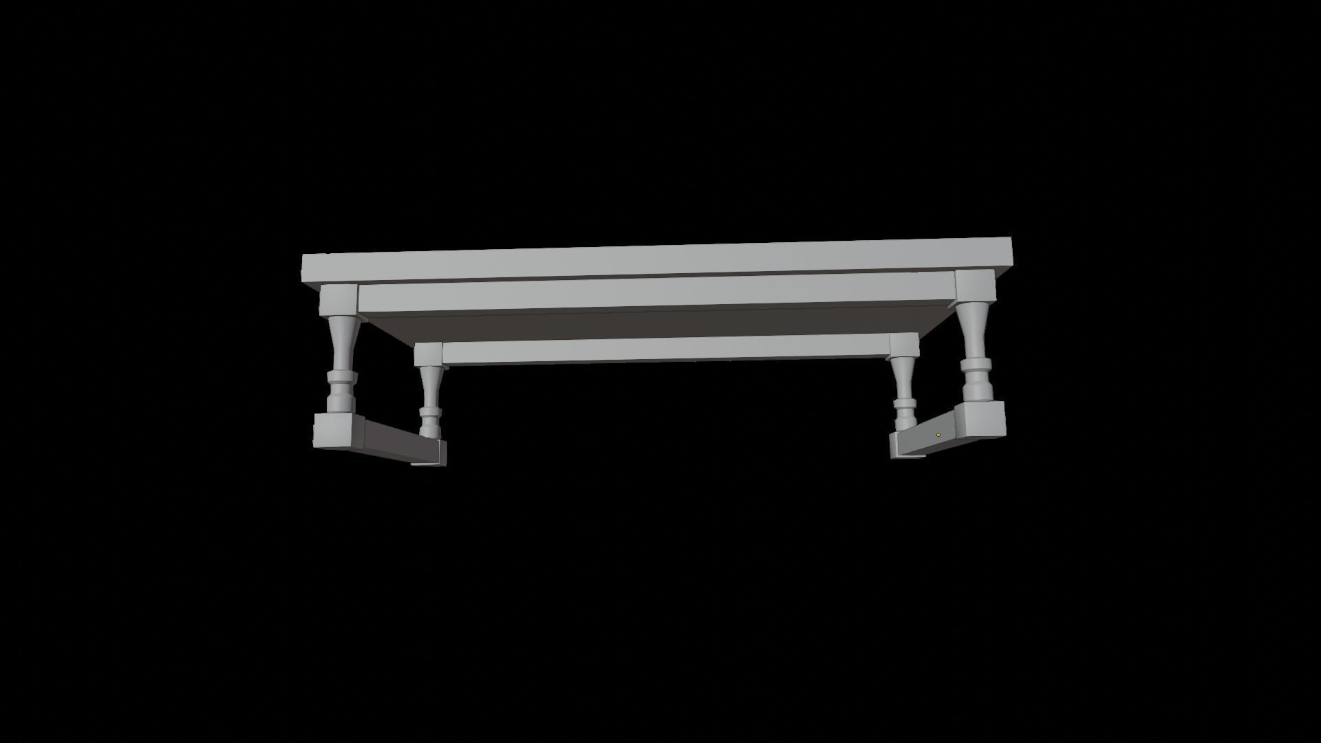 Old Fast Table Low-poly 3D model_11