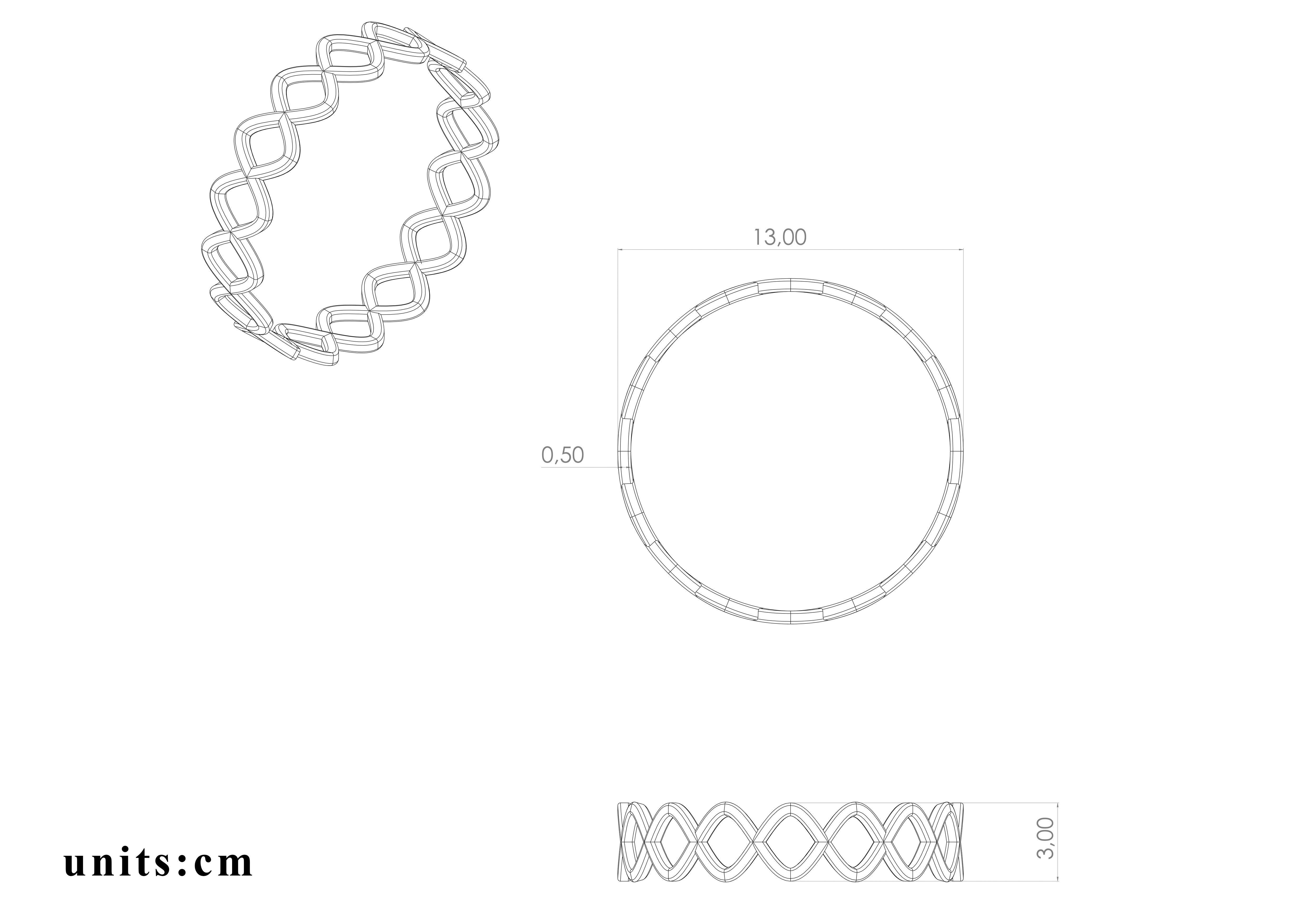 bracelet made of metal 3D print model_4