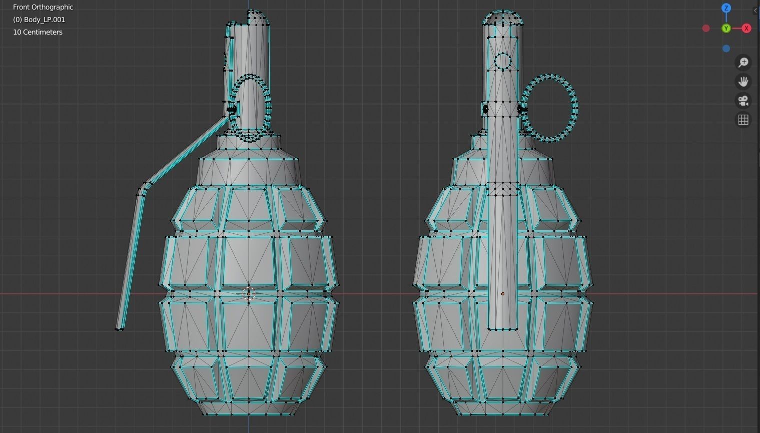 Grenade F-1 Low-poly Low-poly 3D model_4