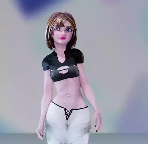 Annya Leona Female Rigged Blender Character 3D model