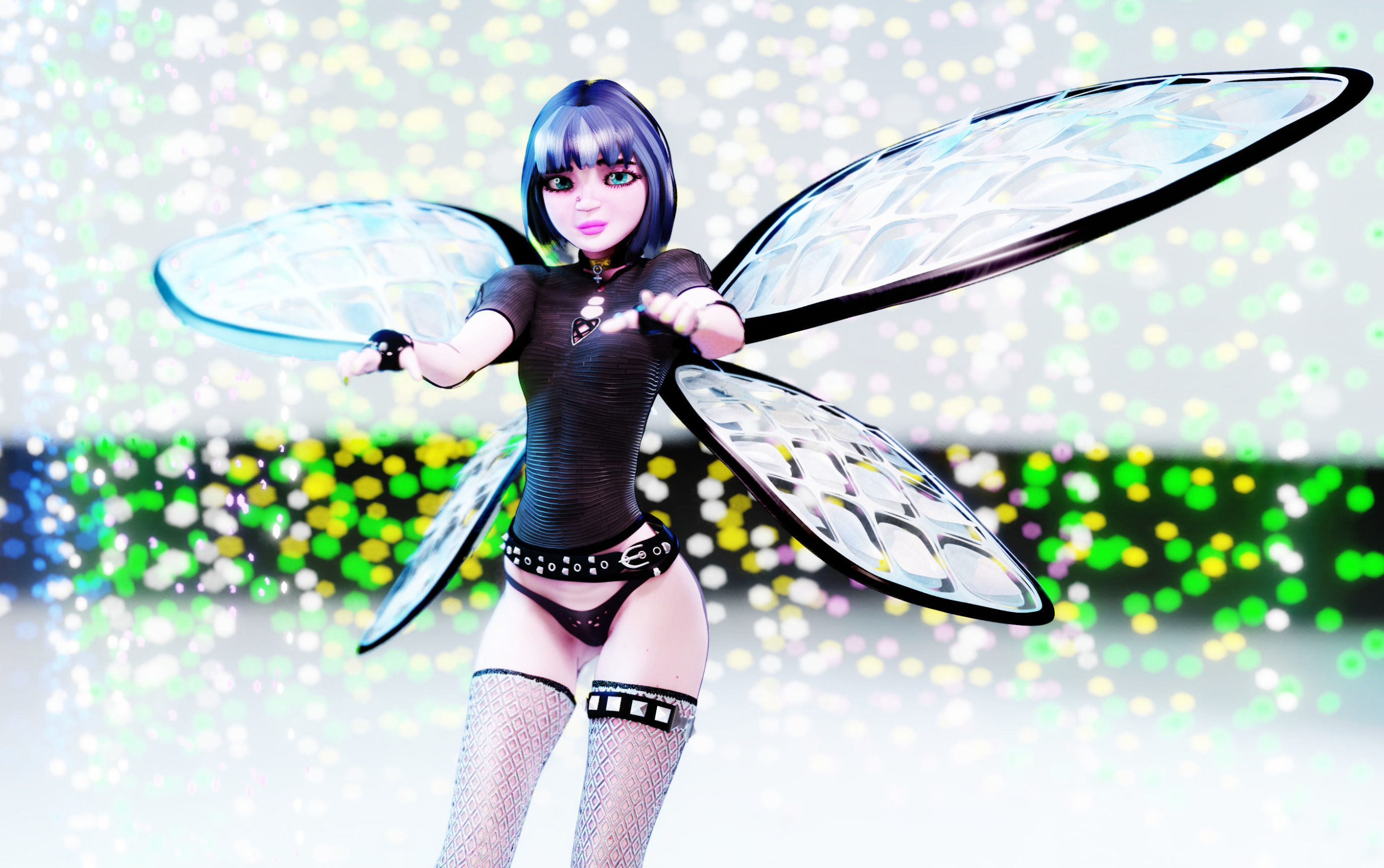 Annya Leona Female Rigged Blender Character 3D model_4