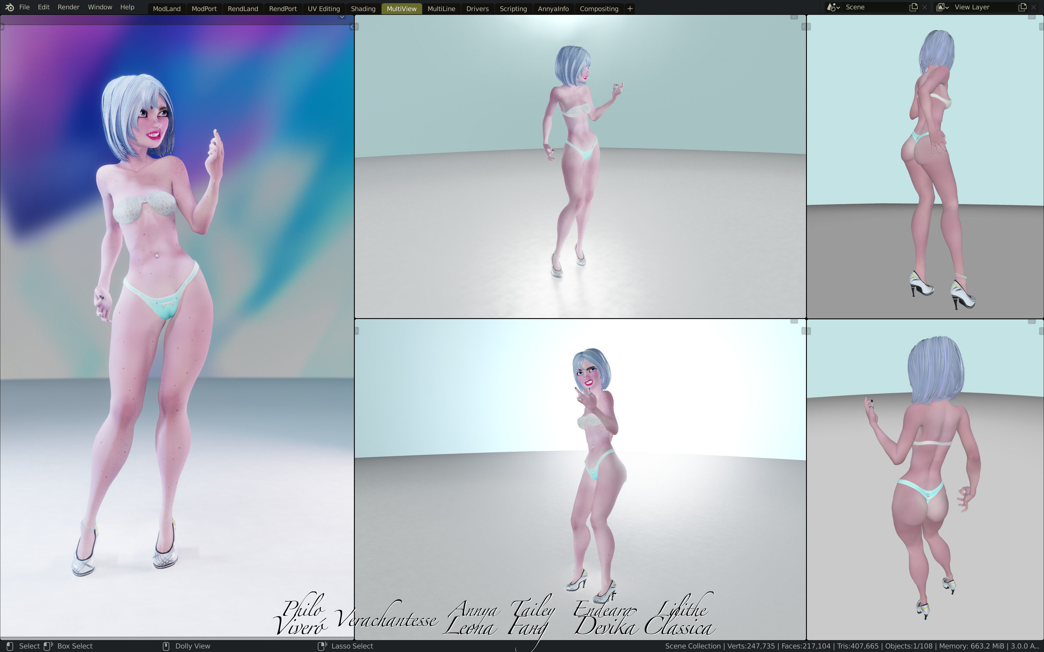 Annya Leona Female Rigged Blender Character 3D model_19