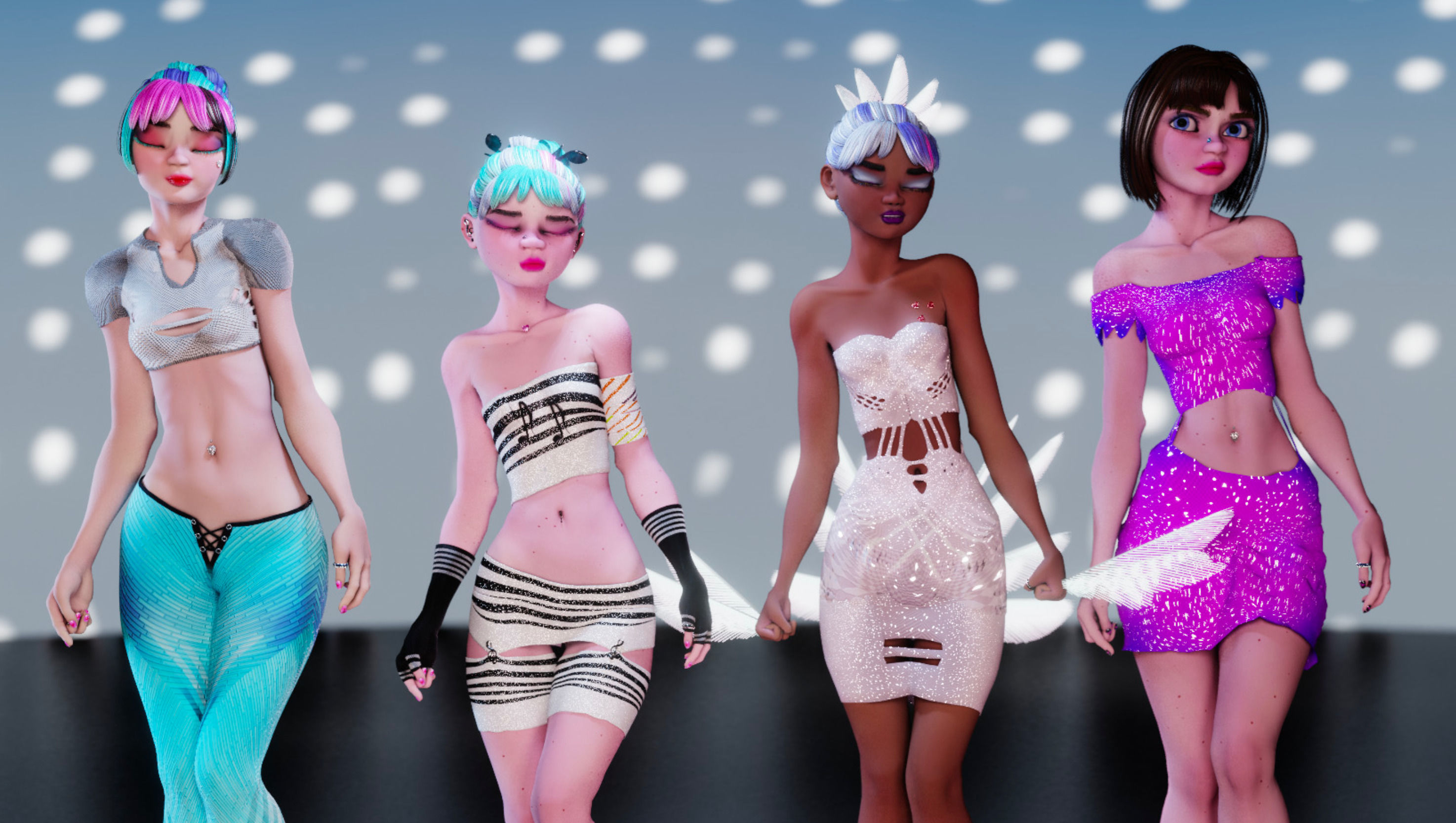 Annya Leona Female Rigged Blender Character 3D model_6