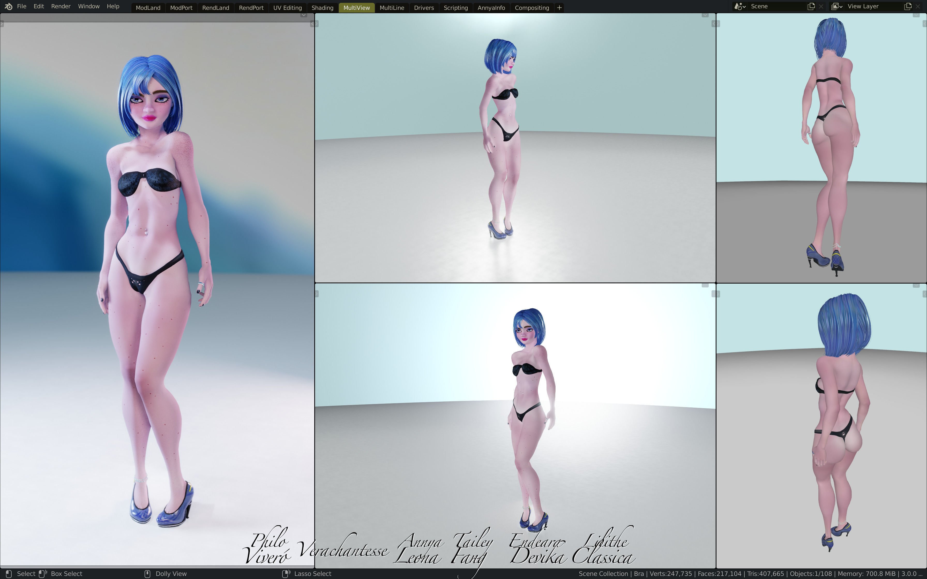 Annya Leona Female Rigged Blender Character 3D model_21