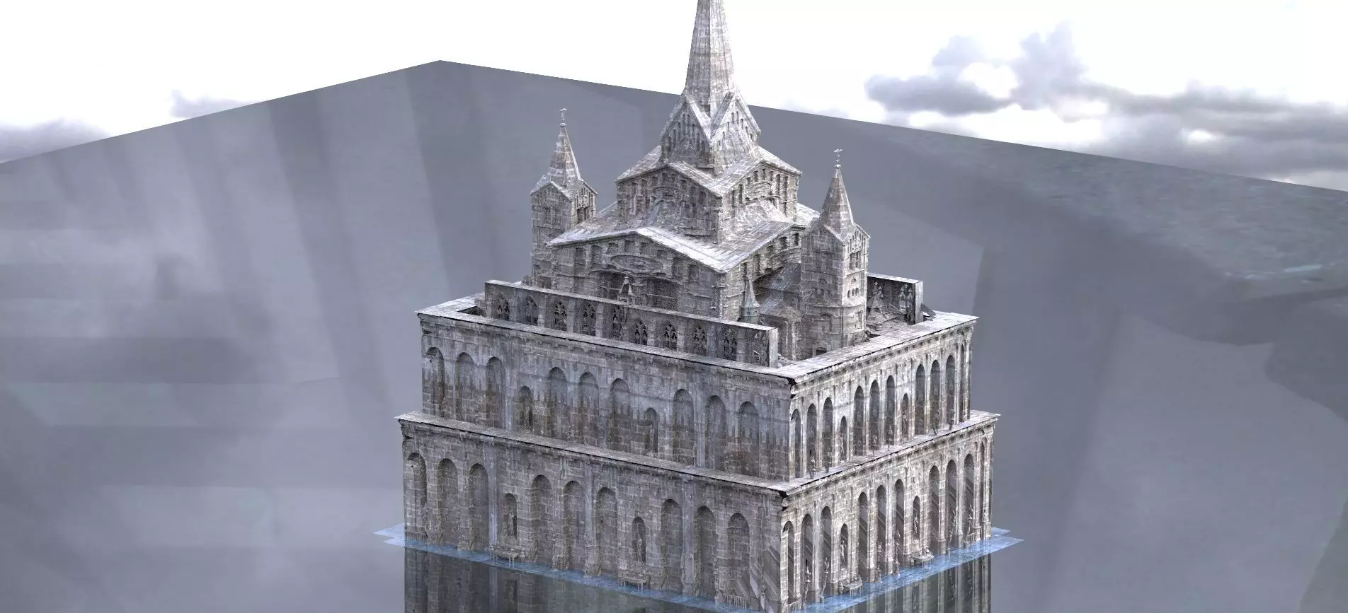 Cthulhu Cult Church larger 3D 3D model_0