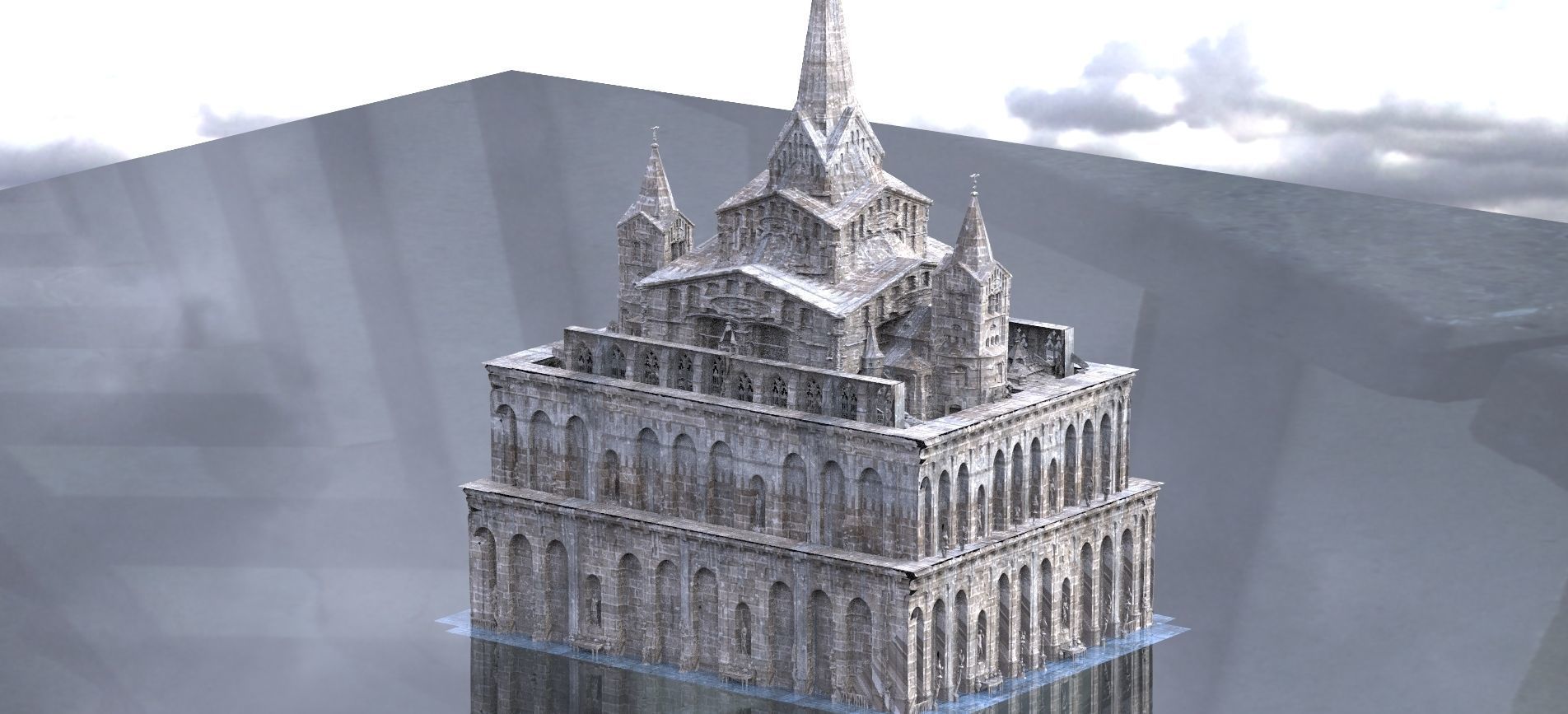 Cthulhu Cult Church larger 3D 3D model_2