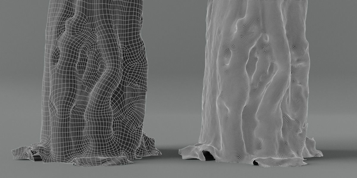 Photorealistic Different Tree Trunks Low-poly 3D model_6