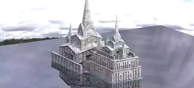 Cthulhu Cult Church 2 versions 3D