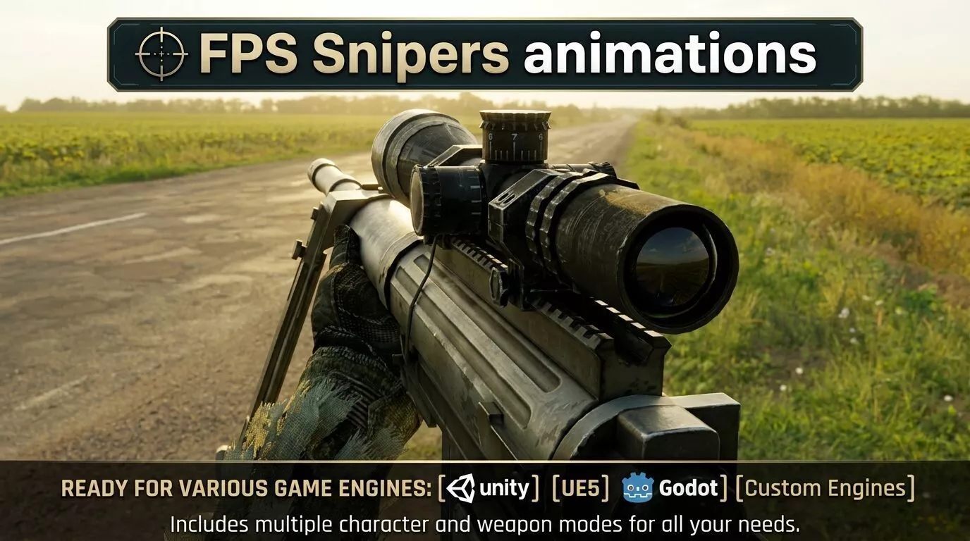 fps Snipers animations Low-poly 3D model