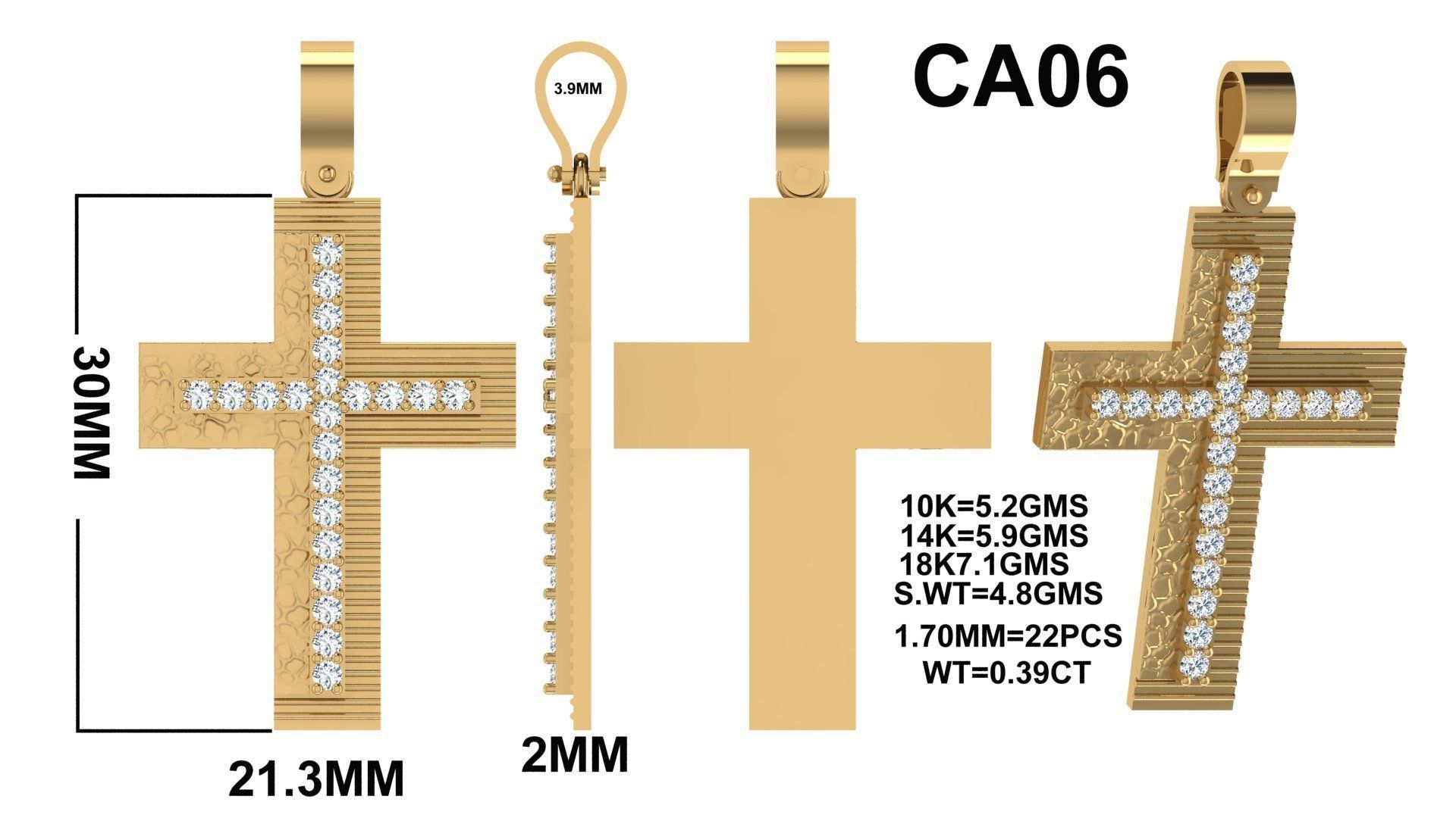 CROSS PENDANT CR06 3D print model_6