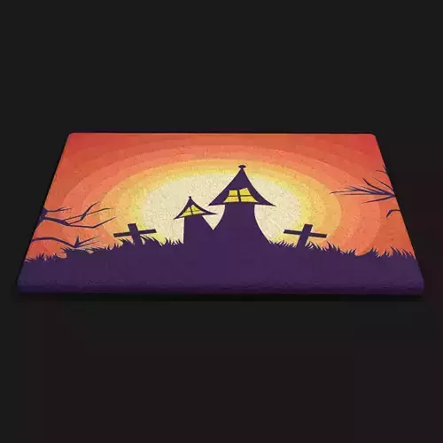 Haunted House Decorative Mat Low-poly 3D model