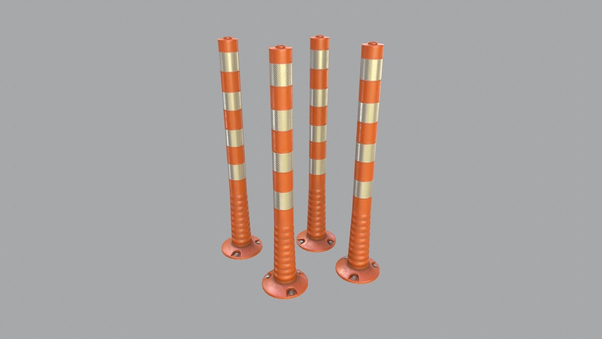 Traffic Delineator Low-poly 3D model_5
