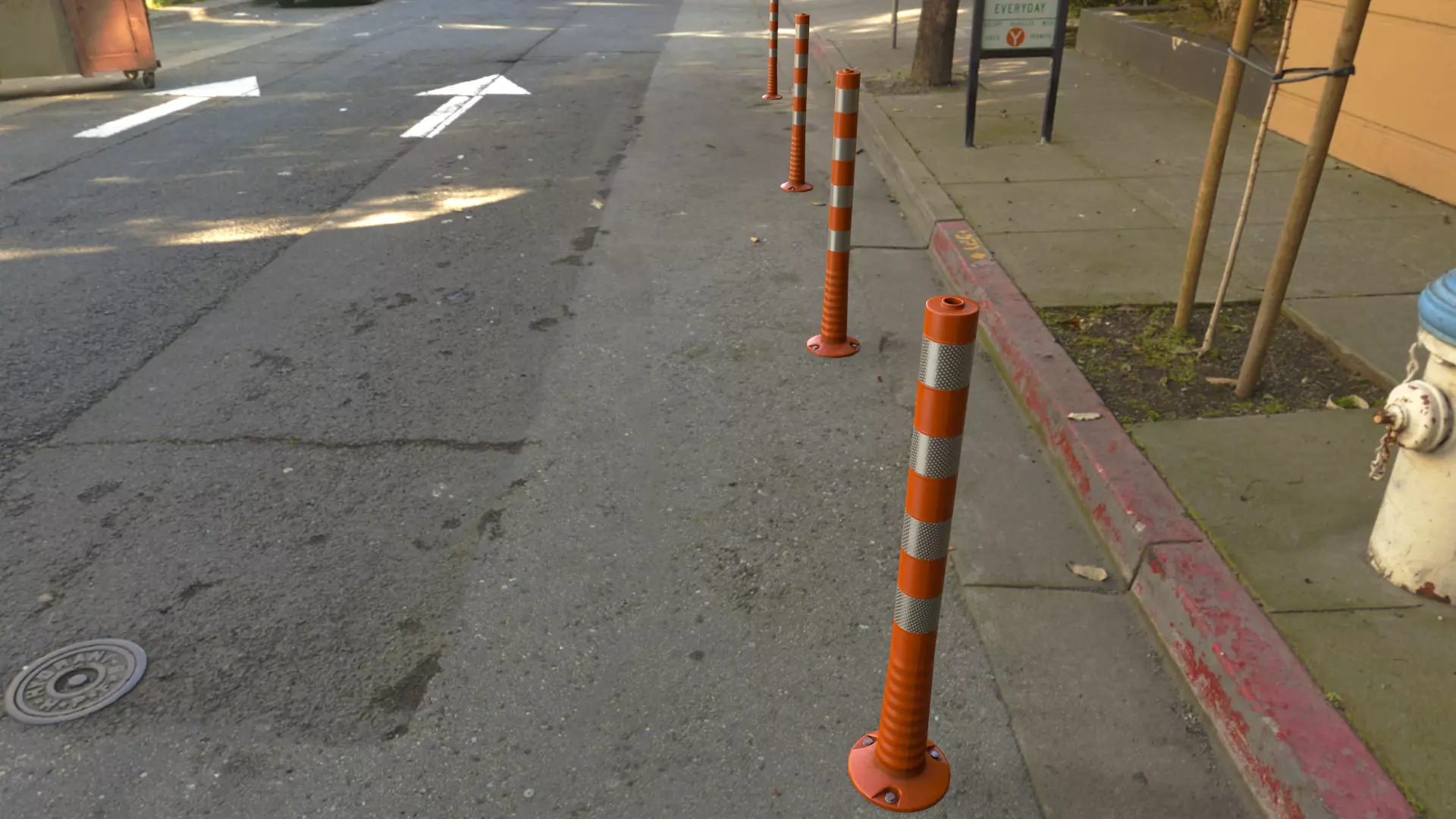 Traffic Delineator Low-poly 3D model_0