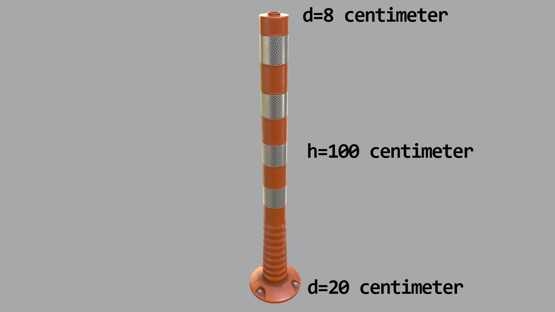 Traffic Delineator Low-poly 3D model_8