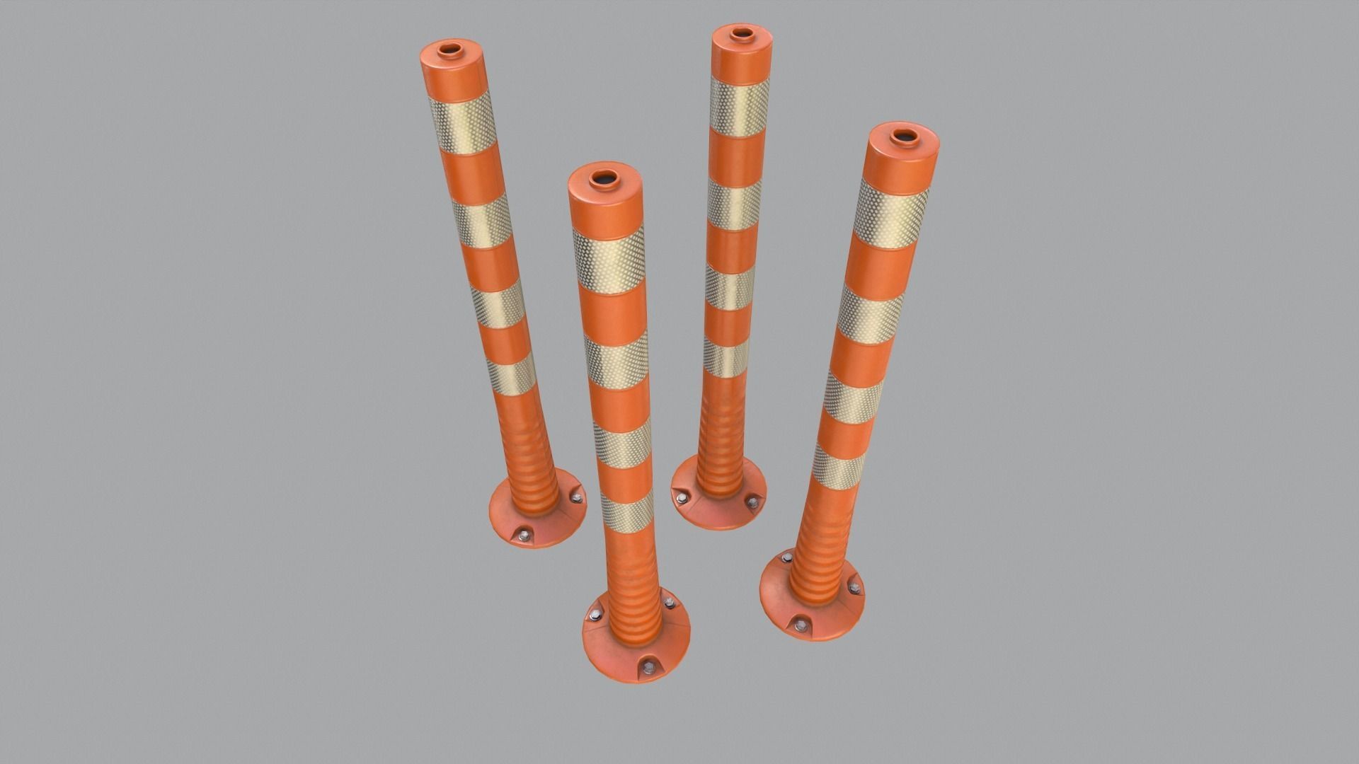 Traffic Delineator Low-poly 3D model_9