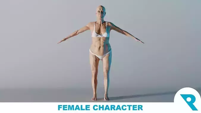 Realistic Female Character - Mama 3D model