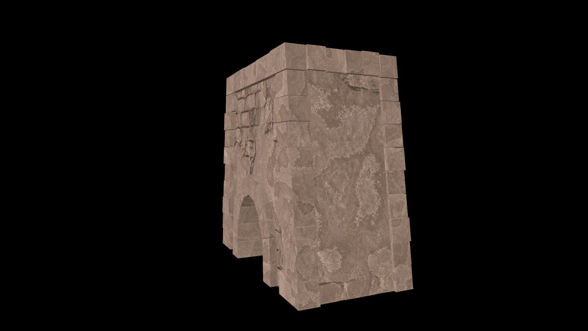 Fire Place Low-poly 3D model_7