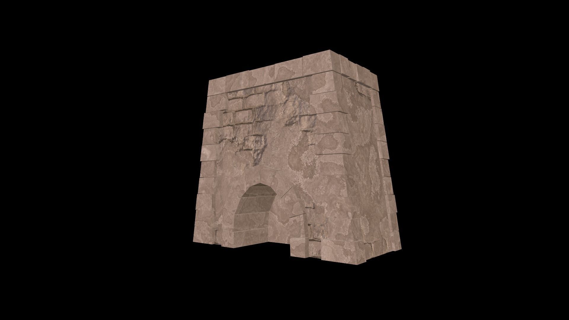 Fire Place Low-poly 3D model_5