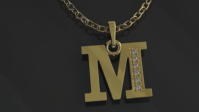 M Letter Pendant Free 3D print model