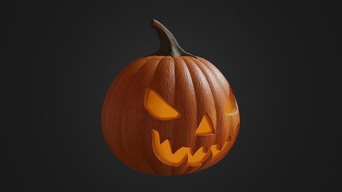 Halloween pumpkin 01 Low-poly 3D model 5