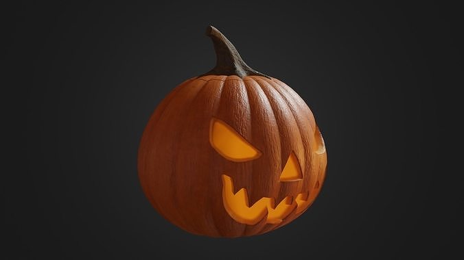 Halloween pumpkin 01 Low-poly 3D model 6
